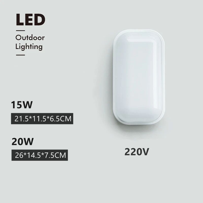 AquaShield Waterproof LED Wall Lamp 15W20W Outdoor Surface Mount Light 8