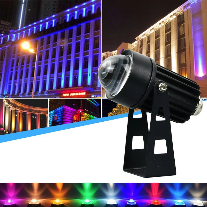 LumaBeam 3W RGB Outdoor LED Wall Spotlight IP66 Waterproof Landscape Garden Light 0