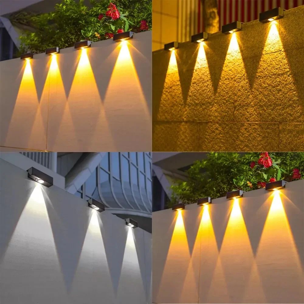 SunGlow Solar LED Outdoor Wall Light Waterproof Garden Fence Accent Lamp 3