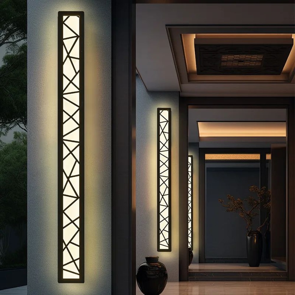 Minimalist Linear Outdoor Wall Light IP65 Waterproof Modern Porch Sconce 4
