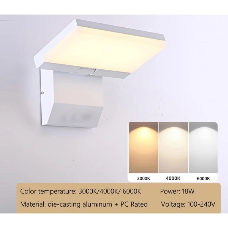 IP65 Motion Sensor Outdoor Wall Light Adjustable Aluminum Auto OnOff Security Lamp 7