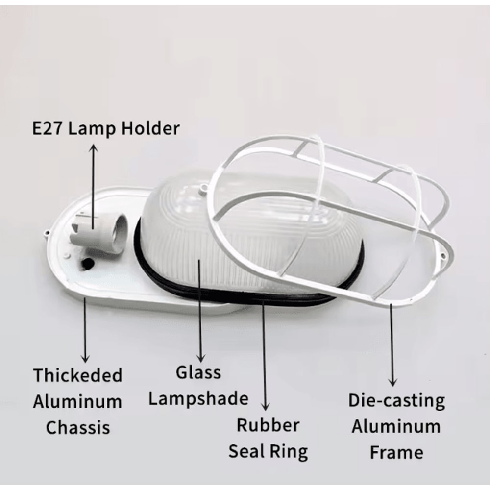 Vintage Waterproof Outdoor Wall Light With E27 Base Retro ExplosionProof Porch Ceiling Lamp 3