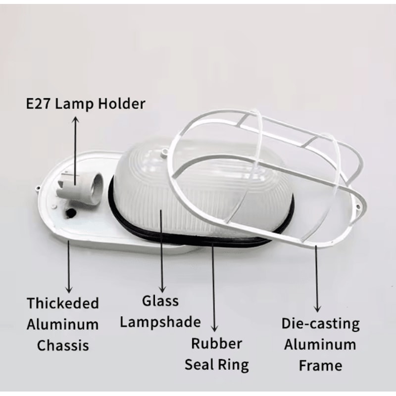 Vintage Waterproof Outdoor Wall Light With E27 Base Retro ExplosionProof Porch Ceiling Lamp 3