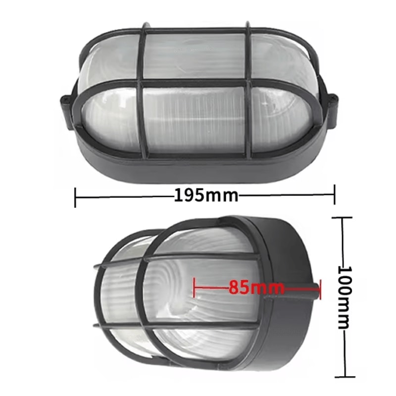 Vintage Waterproof Outdoor Wall Light With E27 Base Retro ExplosionProof Porch Ceiling Lamp 2