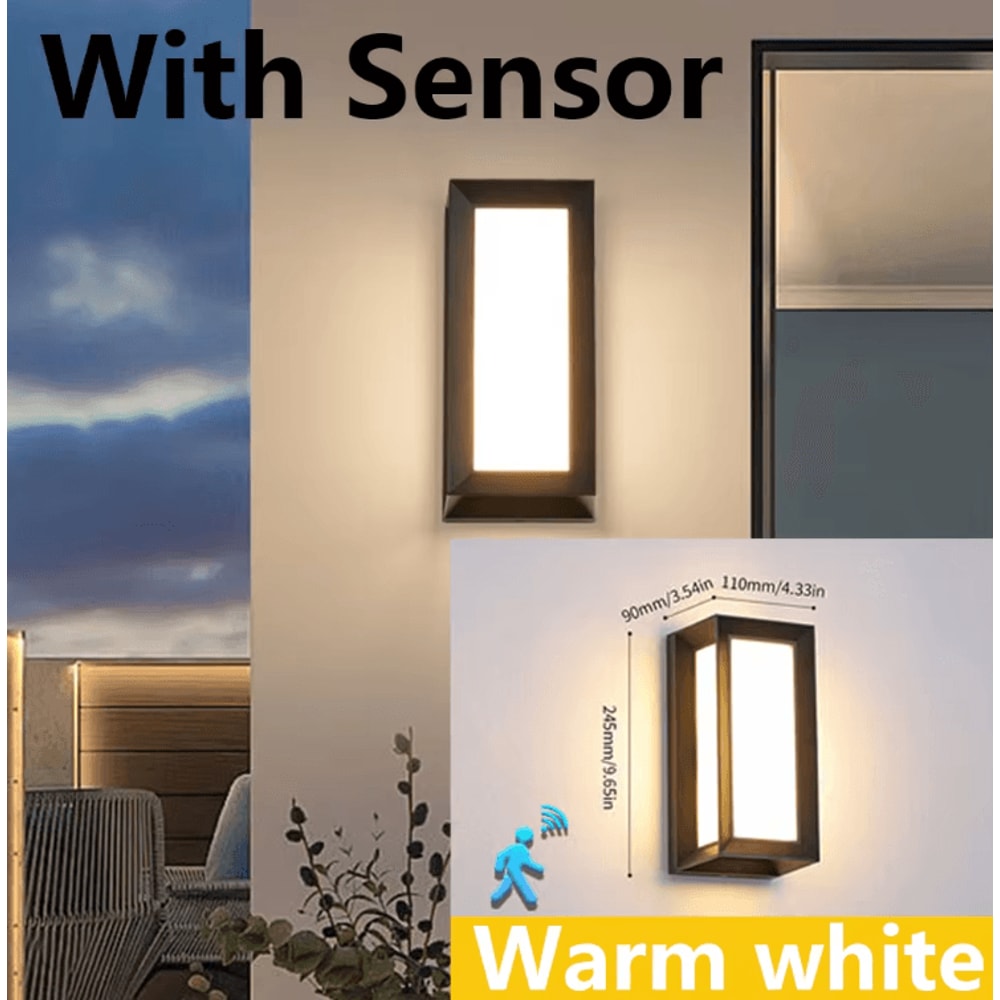 Outdoor LED Motion Sensor Wall Light Waterproof 16W30W Smart Porch Garden Lamp 4