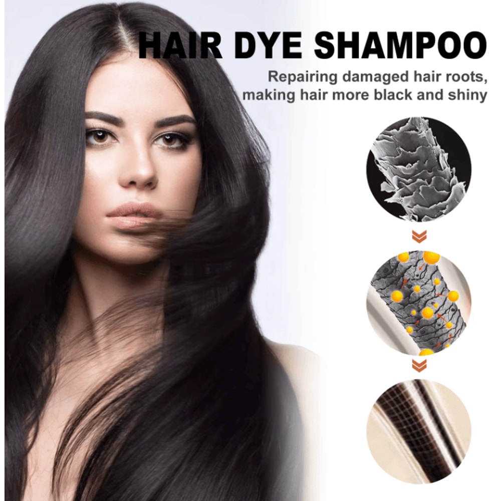 Natural Brown Hair Dye Shampoo Nourishing Gray Coverage Scalp Care Formula 1