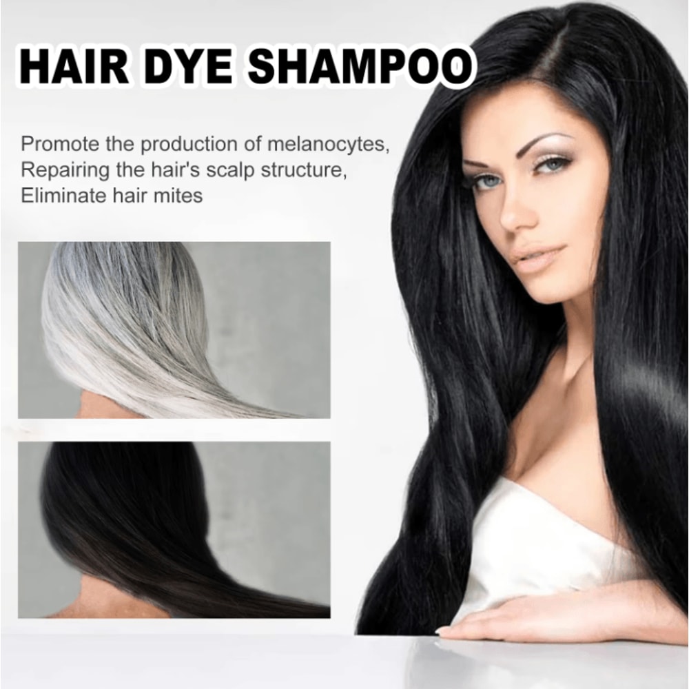 Natural Brown Hair Dye Shampoo Nourishing Gray Coverage Scalp Care Formula 2