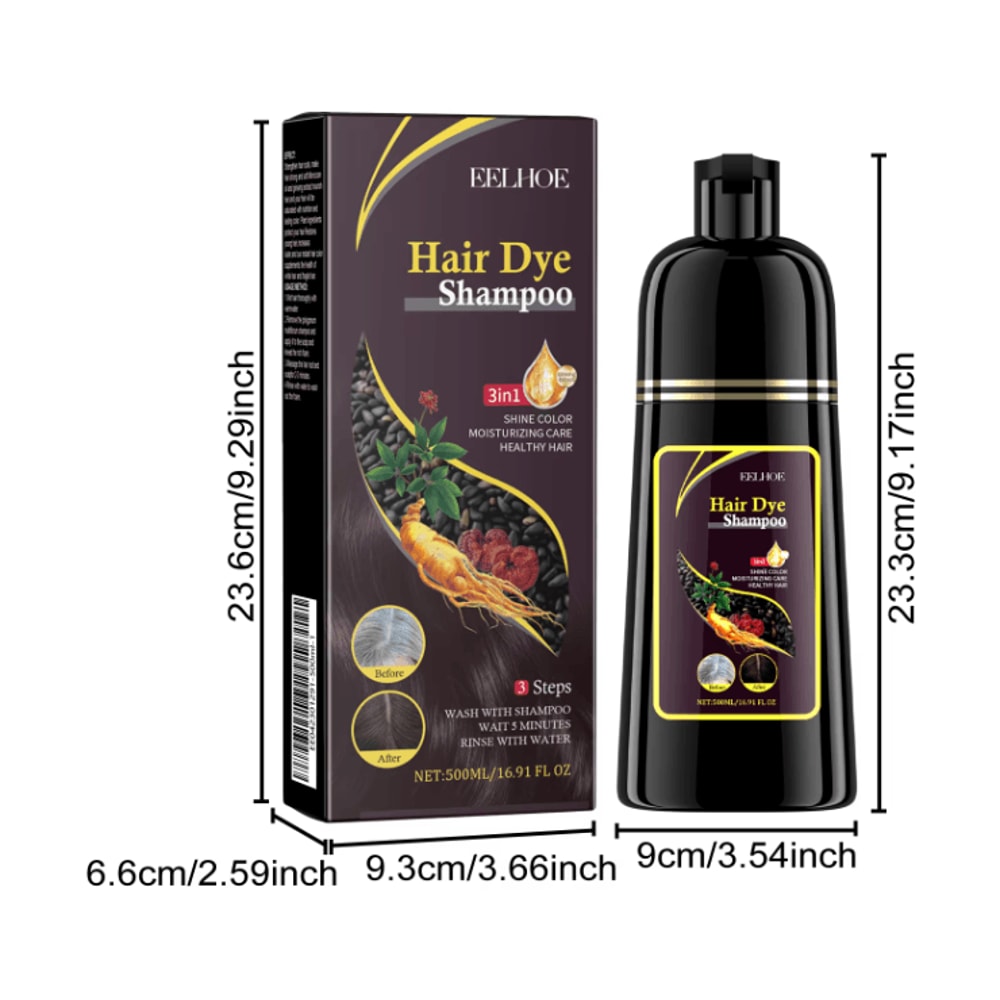 Natural Brown Hair Dye Shampoo Nourishing Gray Coverage Scalp Care Formula 3