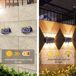 solar powered up & down led wall spotlight – waterproof garden & balcony outdoor light