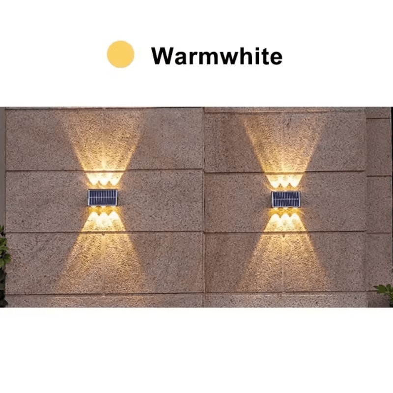 Solar Powered Up Down LED Wall Spotlight Waterproof Garden Balcony Outdoor Light 3