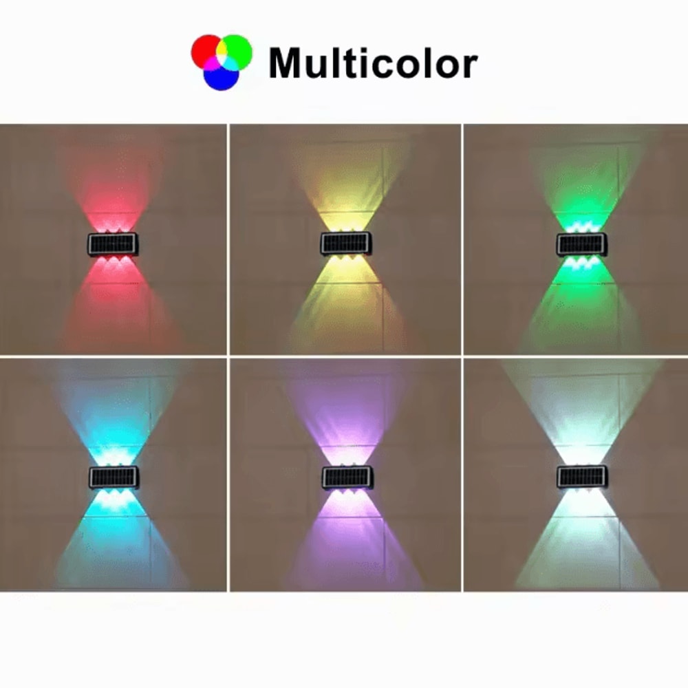 Solar Powered Up Down LED Wall Spotlight Waterproof Garden Balcony Outdoor Light 4