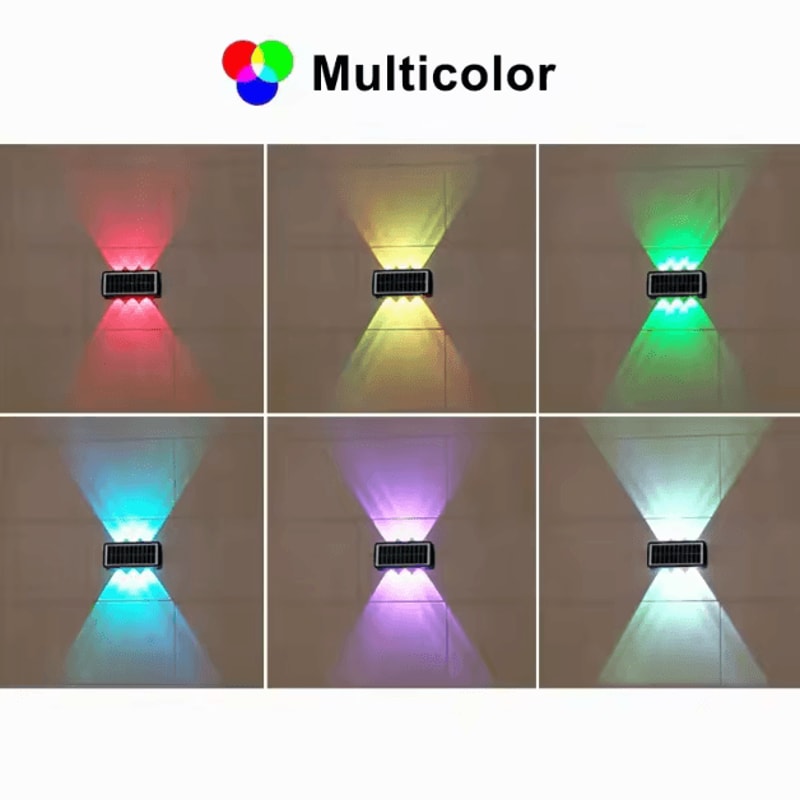 Solar Powered Up Down LED Wall Spotlight Waterproof Garden Balcony Outdoor Light 4