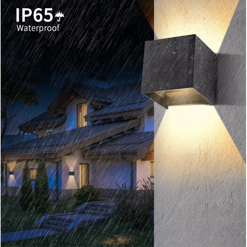 Modern IP65 Waterproof LED Wall Sconce Adjustable Up Down Outdoor Porch Light 12W 1