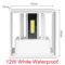 Modern IP65 Waterproof LED Wall Sconce Adjustable Up Down Outdoor Porch Light 12W 6