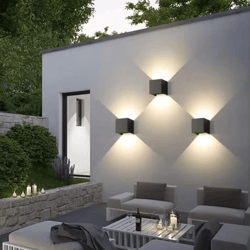 modern square waterproof outdoor wall lamp – aluminum porch & courtyard wall light