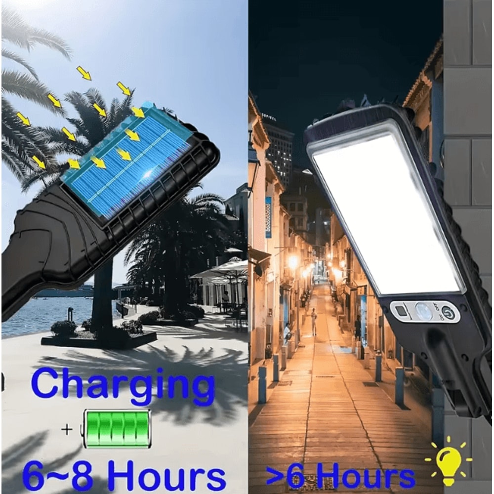 Solar Motion Sensor Security Light 117 COB LED Waterproof Outdoor Wall Lamp With 3 Lighting Modes 1