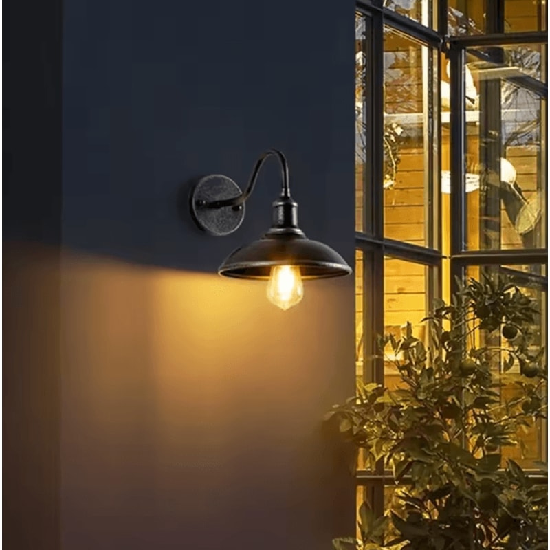 Retro Waterproof Outdoor Wall Lamp With E27 Base Vintage Garden Porch Lighting Fixture 2
