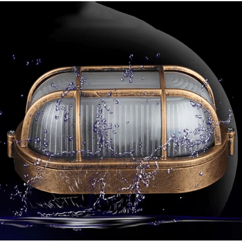 Vintage Waterproof E27 Outdoor Wall Lamp Retro ExplosionProof Porch Ceiling Light 2