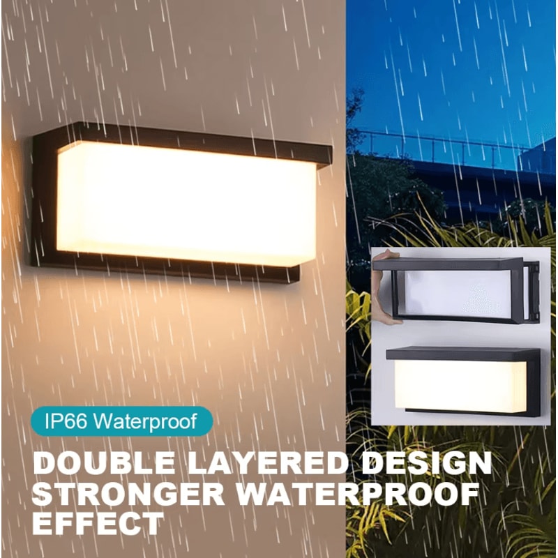 Modern IP66 Waterproof LED Outdoor Wall Lamp Aluminum Porch Garden Light 1