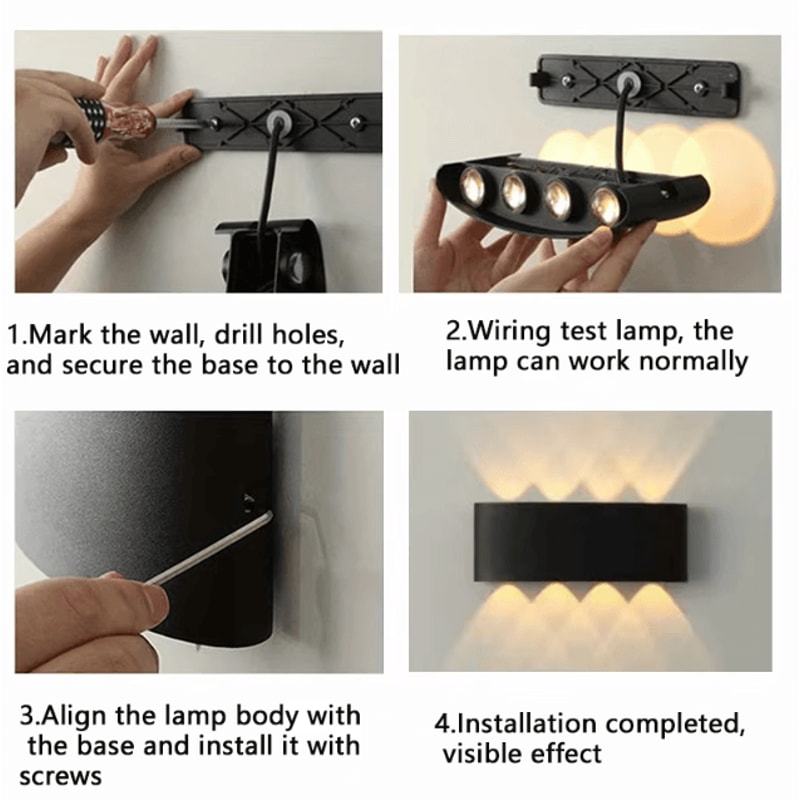 Modern Aluminum LED Waterproof Wall Lamp IP65 Indoor Outdoor Wall Light 1