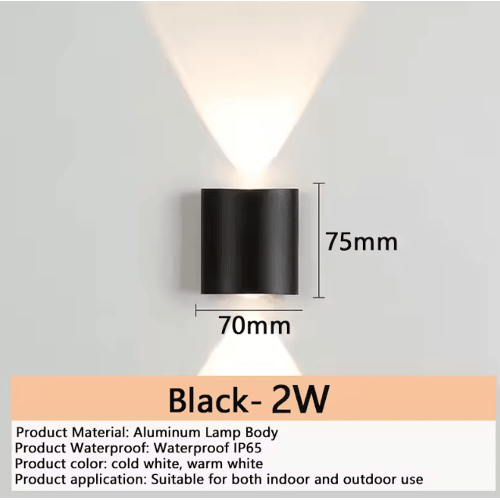 Modern Aluminum LED Waterproof Wall Lamp IP65 Indoor Outdoor Wall Light 3
