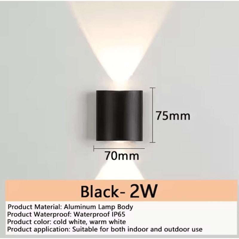 Modern Aluminum LED Waterproof Wall Lamp IP65 Indoor Outdoor Wall Light 3