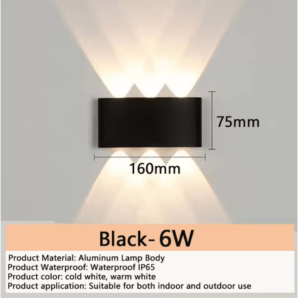 Modern Aluminum LED Waterproof Wall Lamp IP65 Indoor Outdoor Wall Light 4