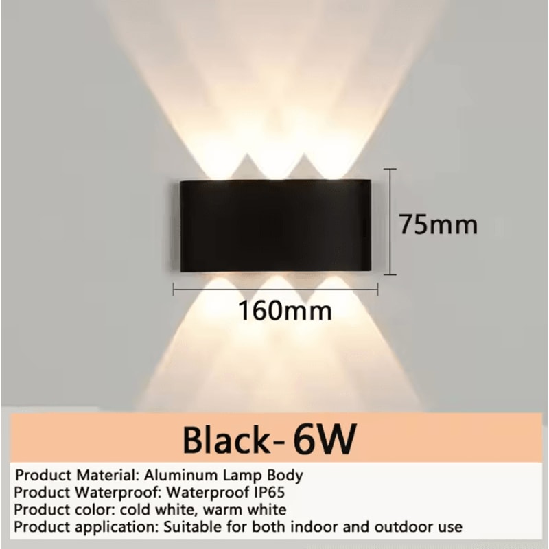 Modern Aluminum LED Waterproof Wall Lamp IP65 Indoor Outdoor Wall Light 4