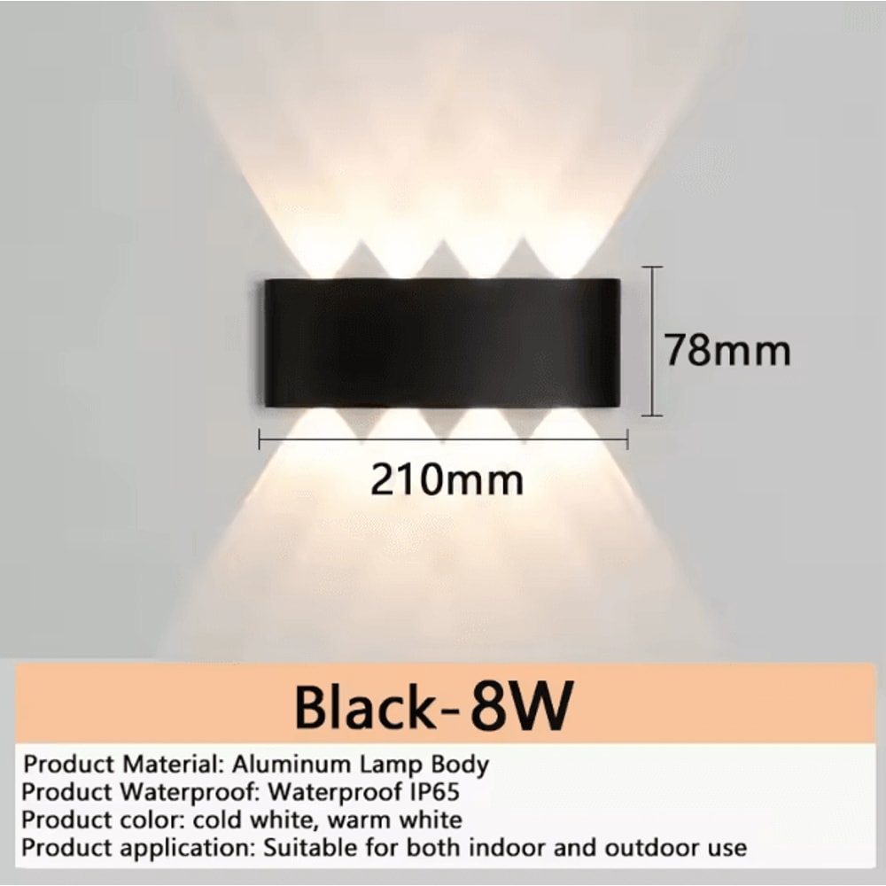 Modern Aluminum LED Waterproof Wall Lamp IP65 Indoor Outdoor Wall Light 6