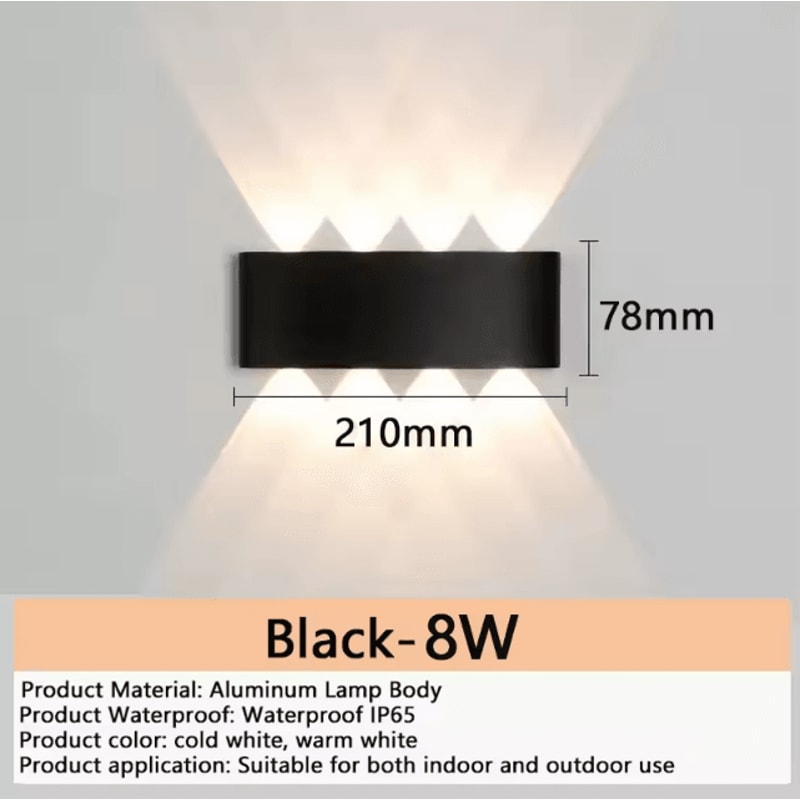Modern Aluminum LED Waterproof Wall Lamp IP65 Indoor Outdoor Wall Light 6