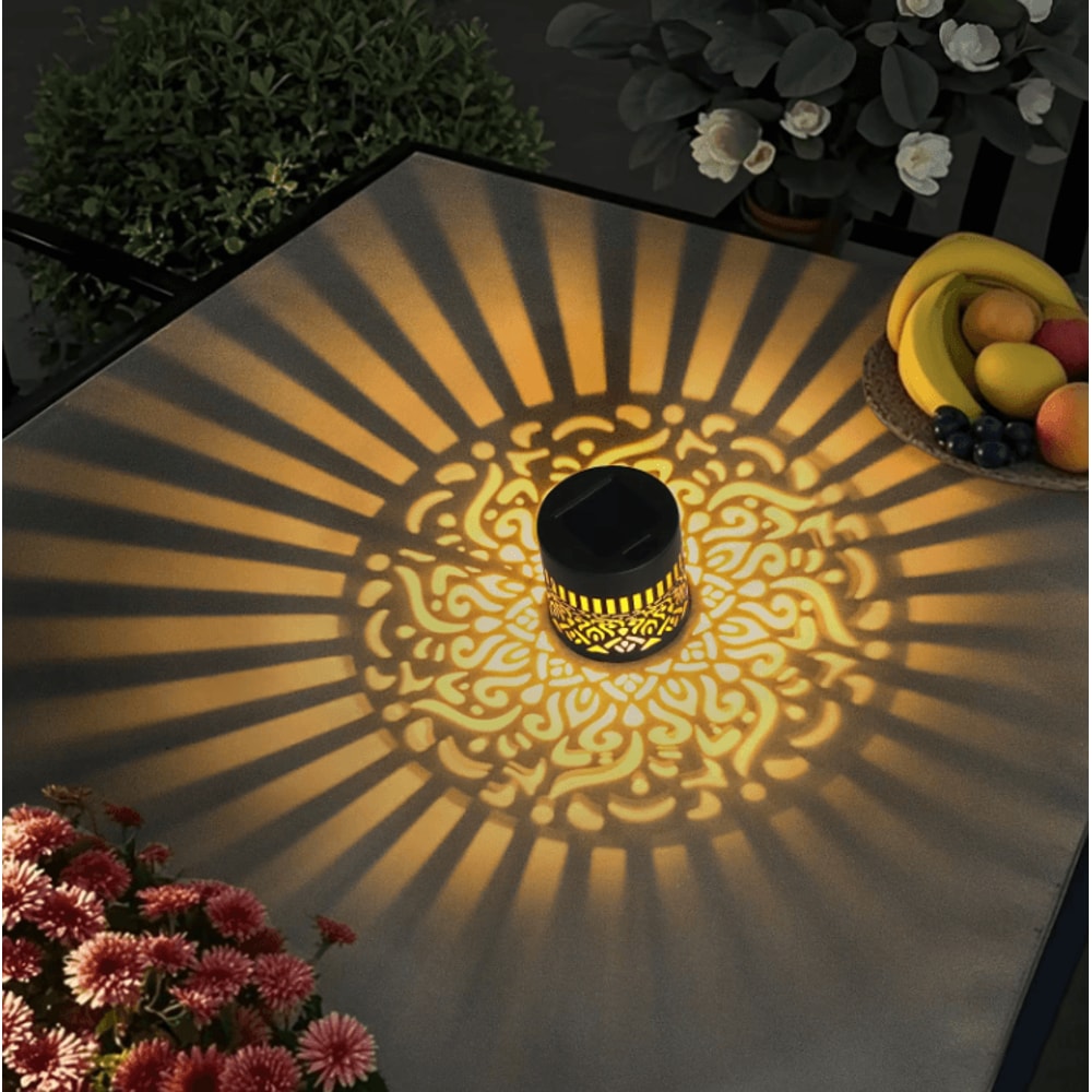 Solar Fence Wall Lights With Decorative CutOut Design Waterproof LED Garden Patio Lights 1