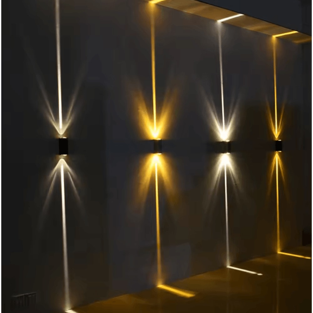 Modern Silver Aluminum Up Down LED Wall Sconce IP65 Waterproof Outdoor Porch Light 6W 0