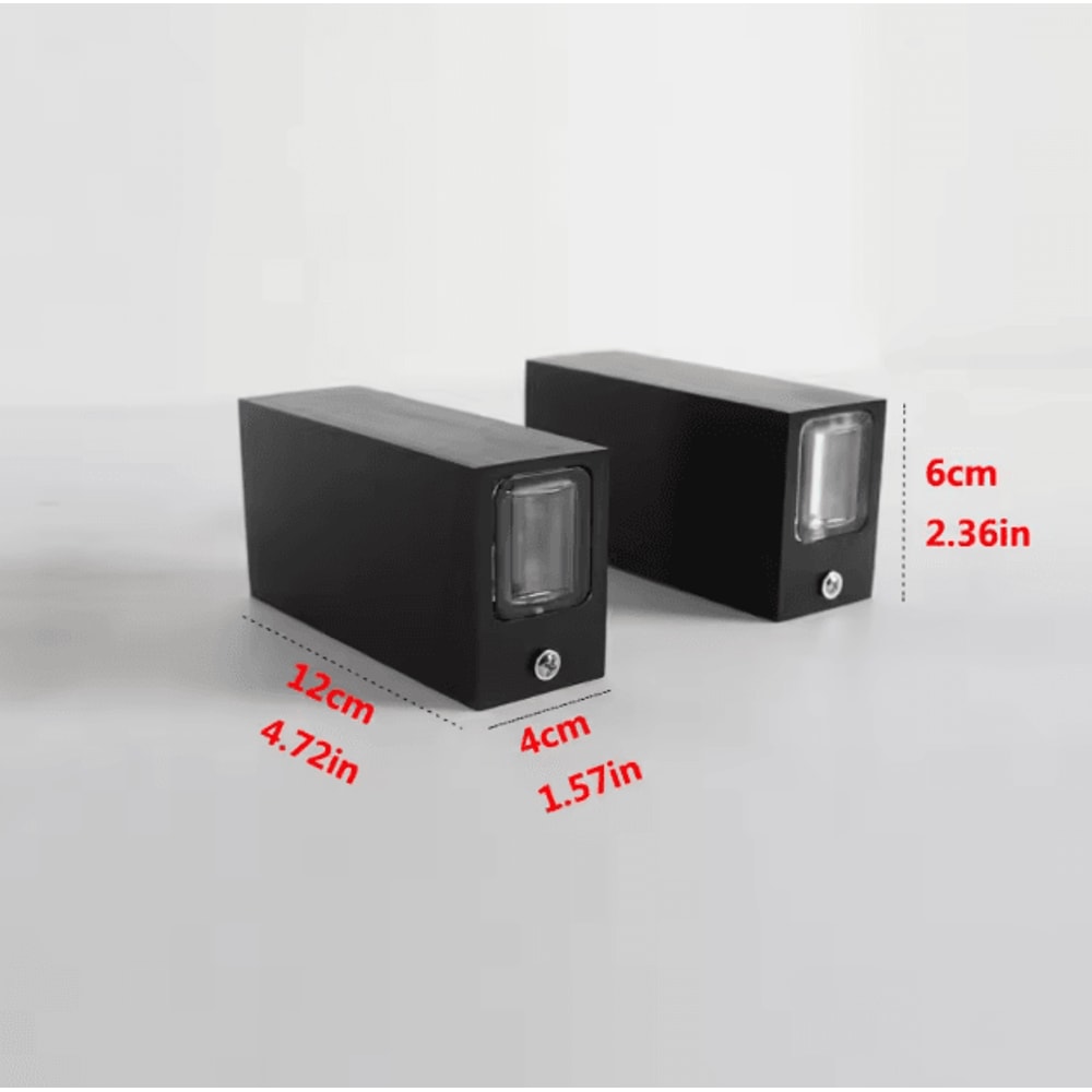 Modern Silver Aluminum Up Down LED Wall Sconce IP65 Waterproof Outdoor Porch Light 6W 2