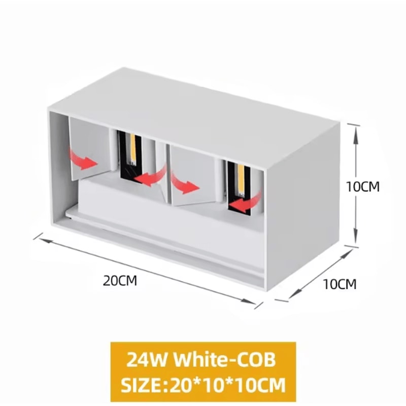 Modern Aluminum LED Up Down Wall Lamp IP65 Waterproof Porch Garden Light 12W24W 4
