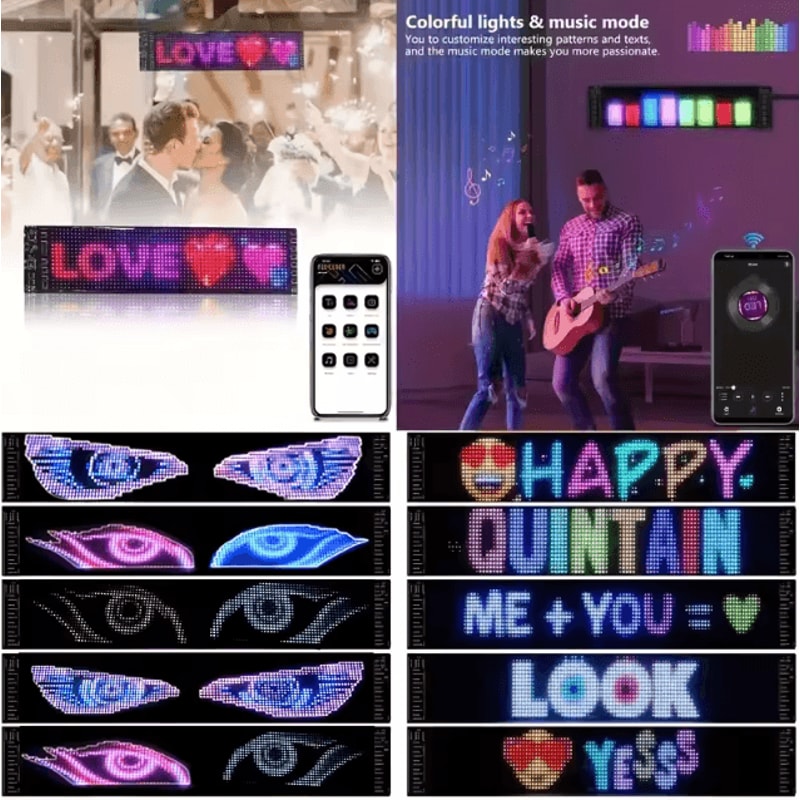 Programmable Devil Eyes LED Display Flexible RGB Scrolling Sign For Car Store 1