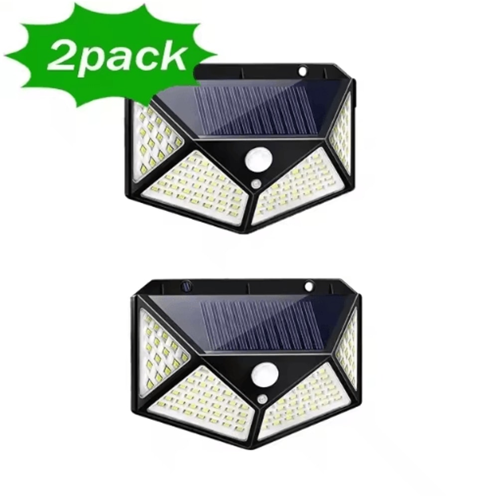 100 LED Solar Motion Sensor Wall Light Waterproof Wireless Garden Security Lamp 2