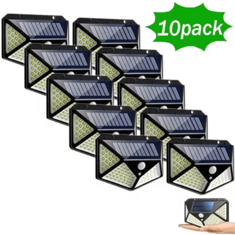 100 LED Solar Motion Sensor Wall Light Waterproof Wireless Garden Security Lamp 4