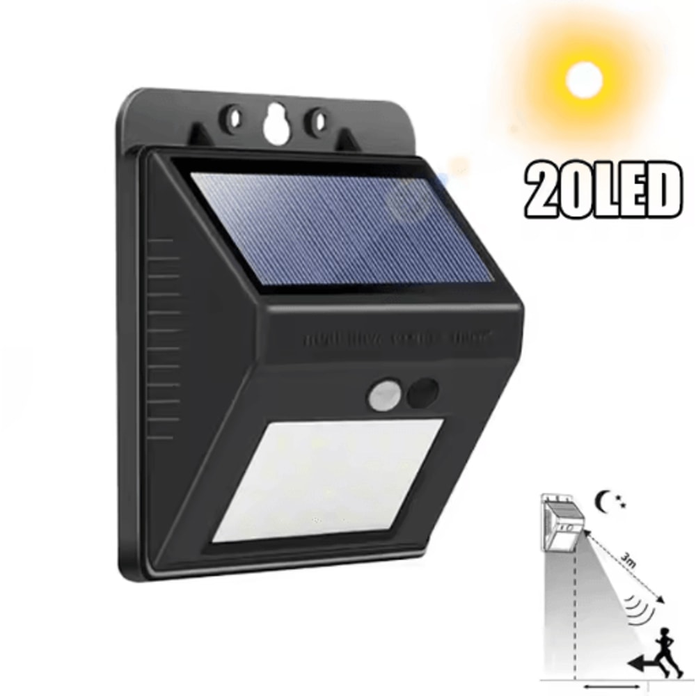 100 LED Solar Motion Sensor Wall Light Waterproof Wireless Garden Security Lamp 6