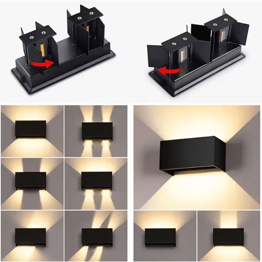 Modern Aluminum LED Wall Lamp IP65 Waterproof Indoor Outdoor Porch Light 12W24W 2
