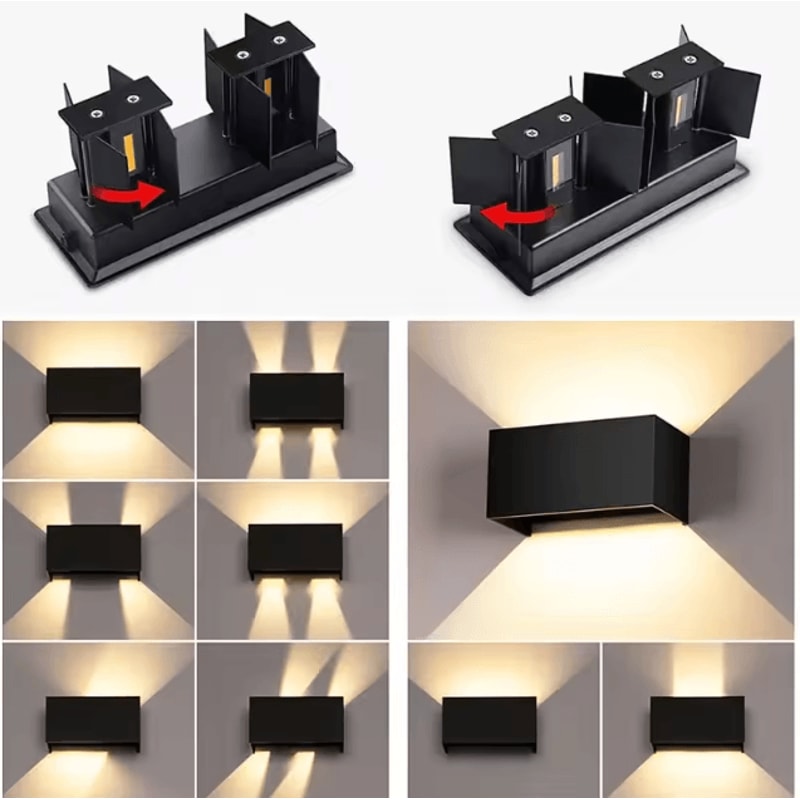Modern Aluminum LED Wall Lamp IP65 Waterproof Indoor Outdoor Porch Light 12W24W 2