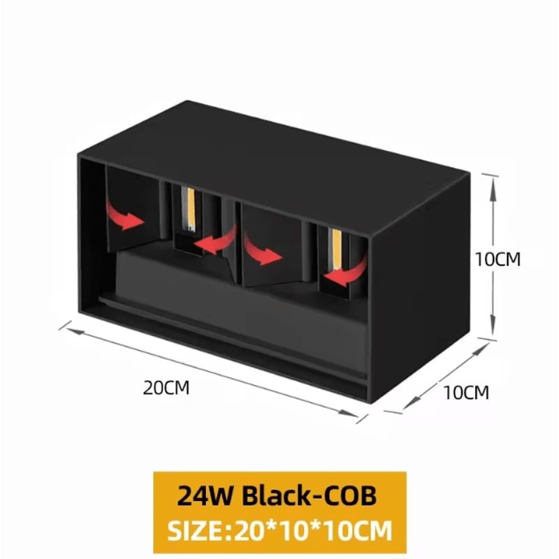 Modern Aluminum LED Wall Lamp IP65 Waterproof Indoor Outdoor Porch Light 12W24W 6