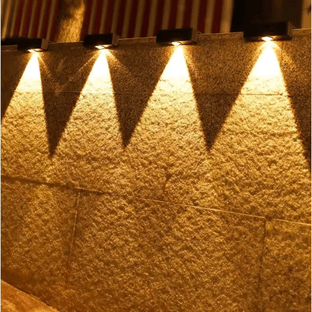 Modern Square Solar Wall Lights IP65 Waterproof Wireless Garden Fence Lamp 0