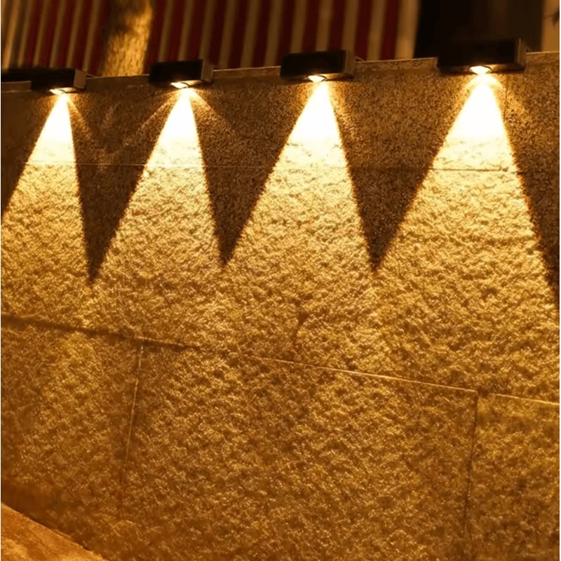 Modern Square Solar Wall Lights IP65 Waterproof Wireless Garden Fence Lamp 0