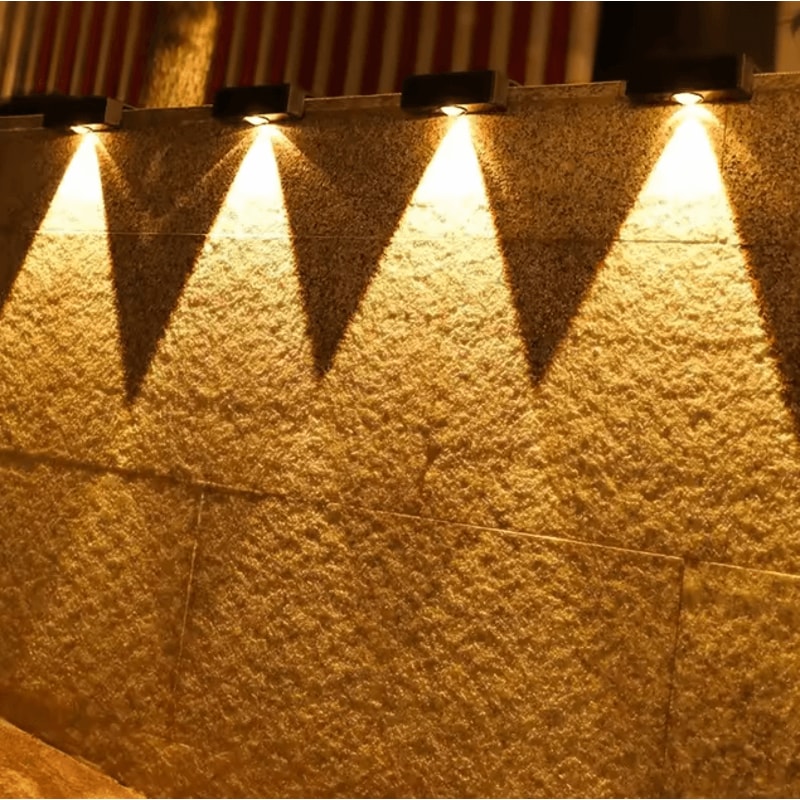 Modern Square Solar Wall Lights IP65 Waterproof Wireless Garden Fence Lamp 4