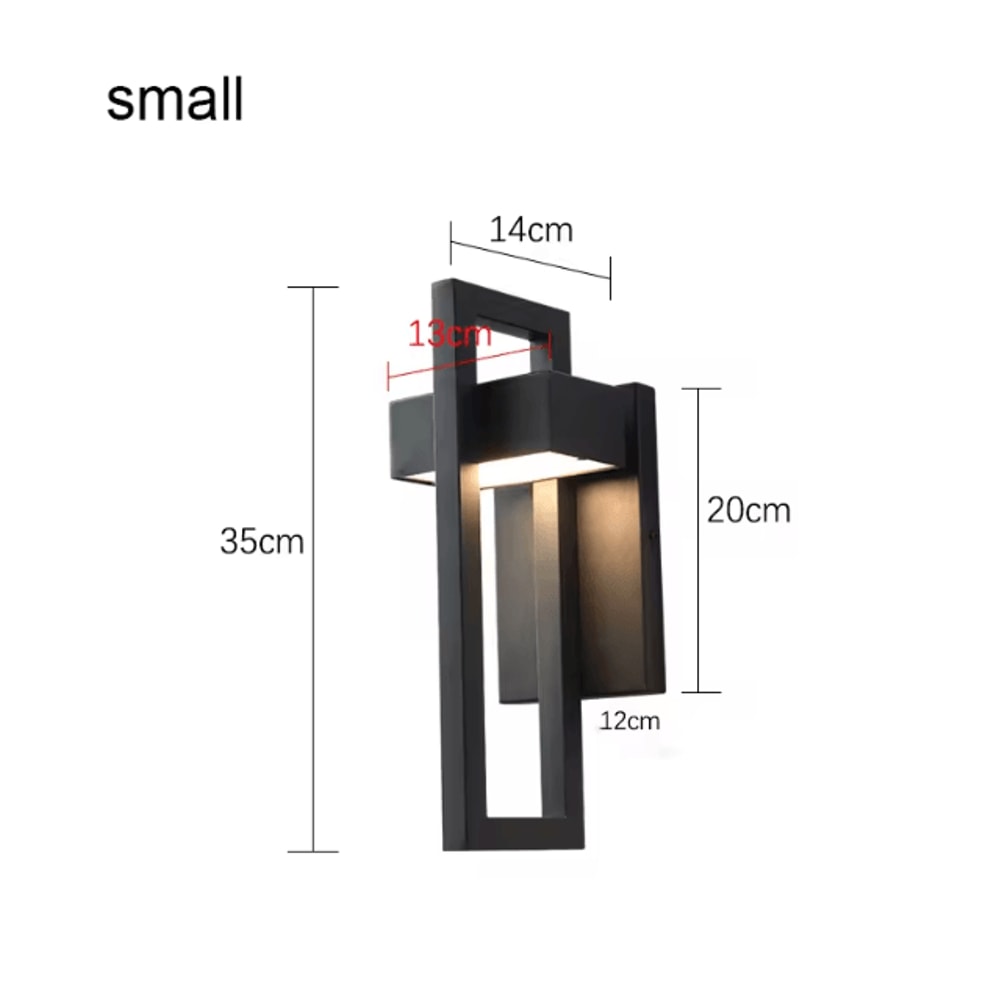 Retro Waterproof Outdoor LED Wall Sconce 10W Vintage Black Garden Porch Lamp 3
