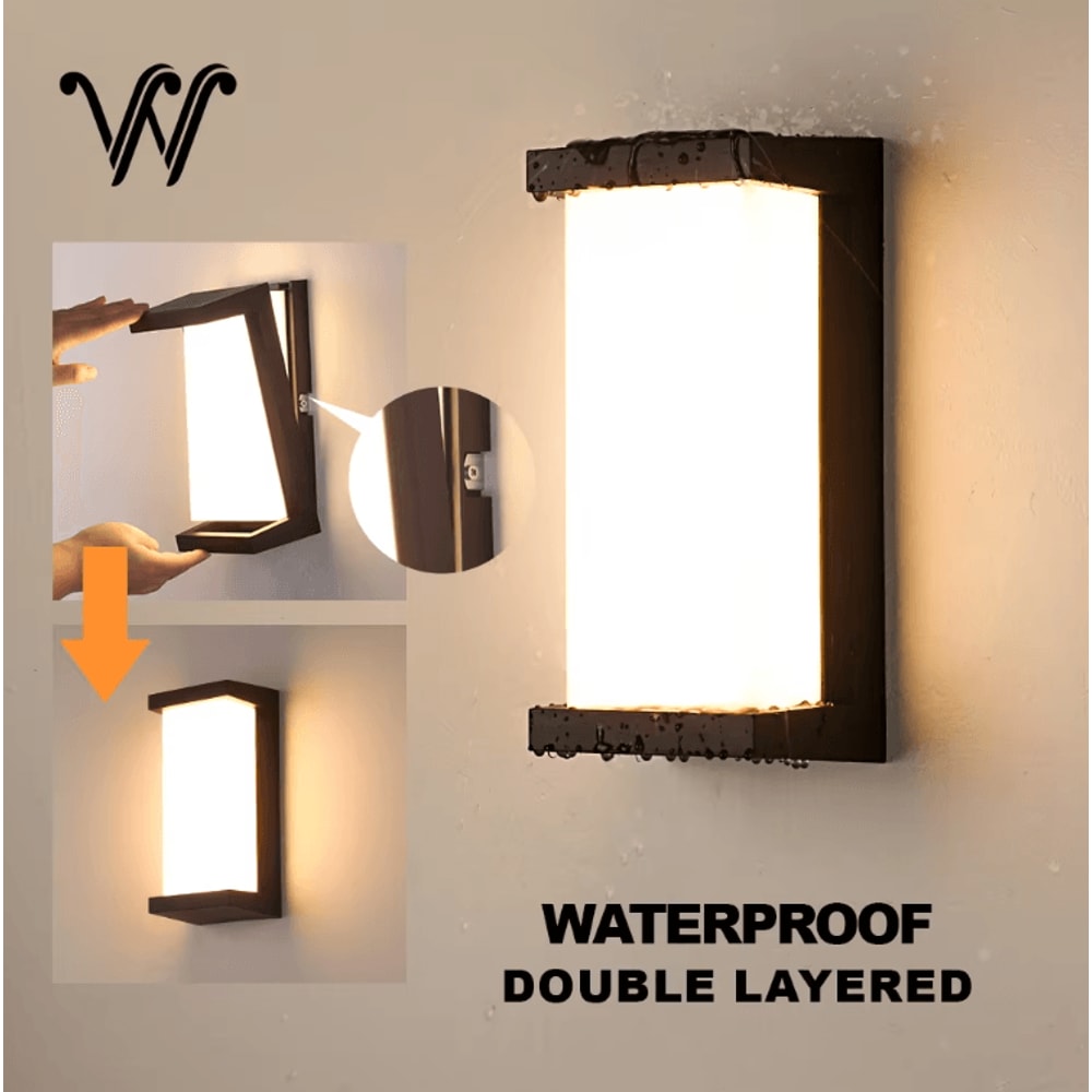 24W IP65 Waterproof LED Outdoor Wall Lamp Modern Porch Garden Light 3