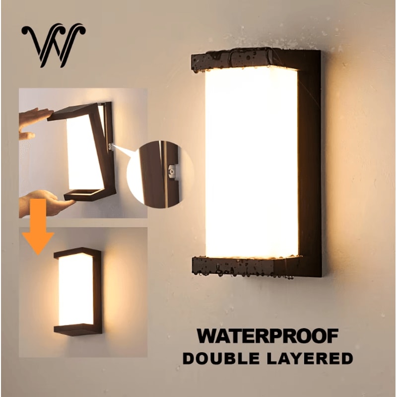 24W IP65 Waterproof LED Outdoor Wall Lamp Modern Porch Garden Light 3