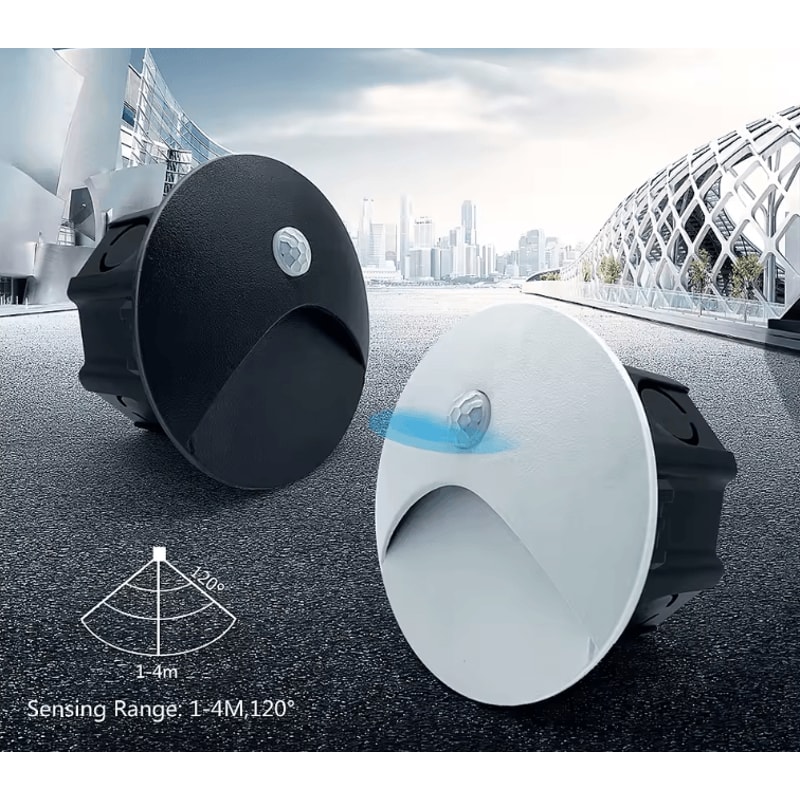 Recessed LED Stair Sensor Light IP65 Waterproof Outdoor Step Wall Lamp 0