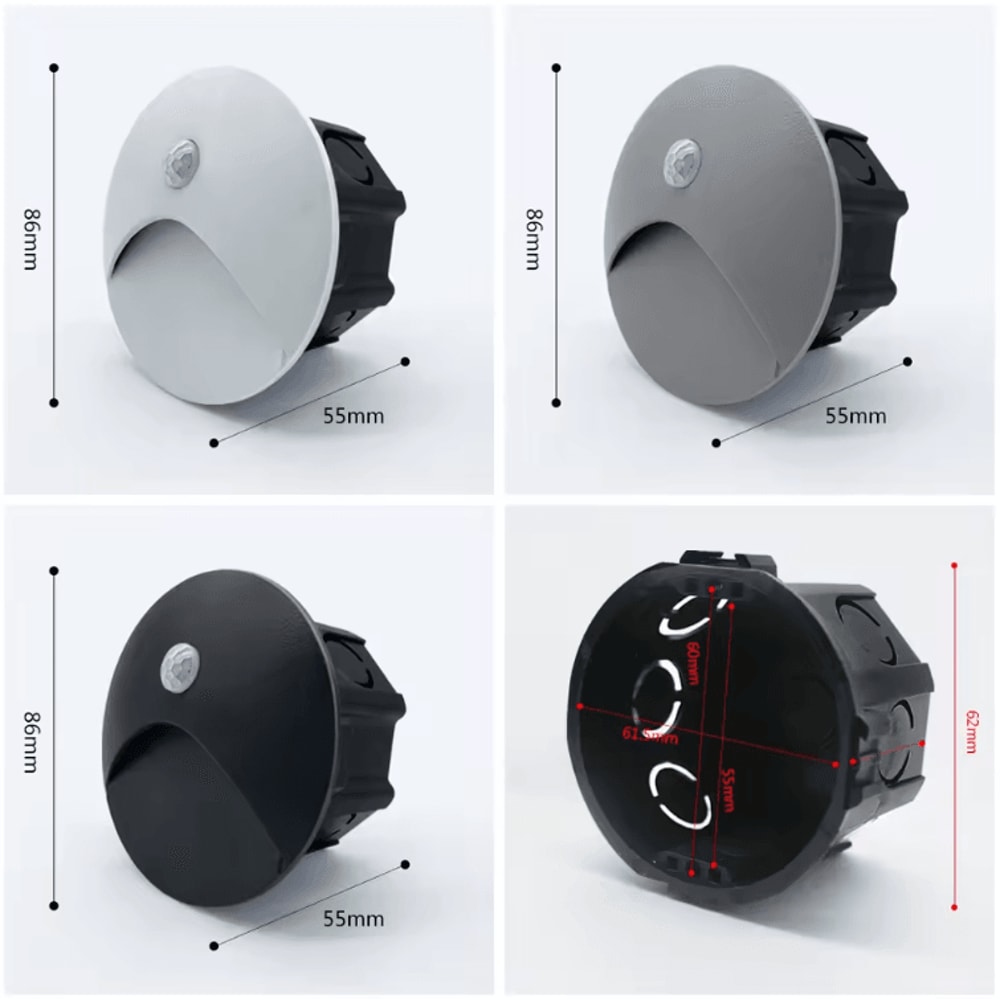 Recessed LED Stair Sensor Light IP65 Waterproof Outdoor Step Wall Lamp 3