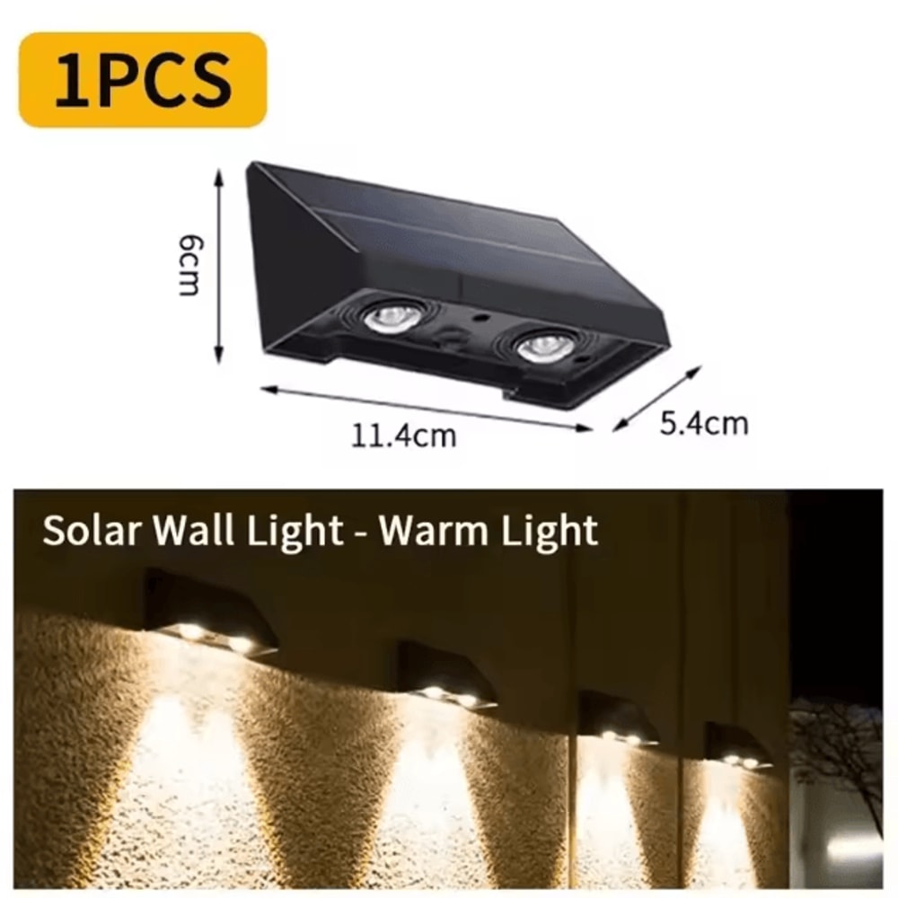 Solar Fence Address Wall Light Waterproof Warm White LED Garden House Number Lamp 5